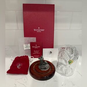 Waterford Crystal Nativity Holy Family Pewter Crystal Dome #140890 NWT Vintage